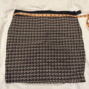 Cynthia Rowley Black and Cream Geometric Pencil Skirt